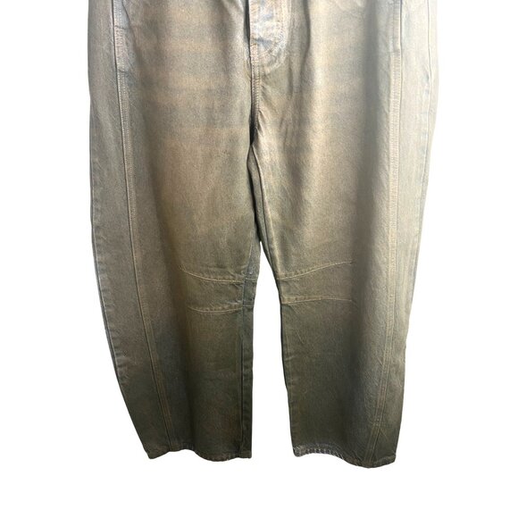 We The Free Good Luck Mid Rise Barrel Pants In Olive Green Womens Size 26 - Picture 6 of 15